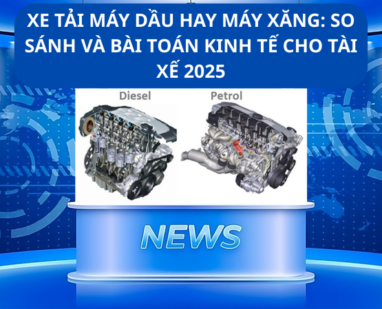 XE TẢI MÁY DẦU HAY MÁY XĂNG: SO SÁNH VÀ BÀI TOÁN KINH TẾ CHO TÀI XẾ 2025
